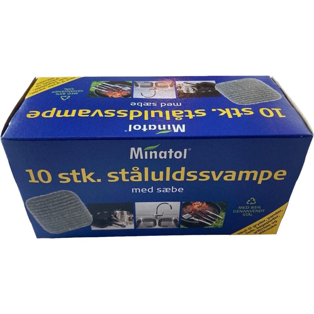 Ståluld Minatol med sæbe - 10 stk