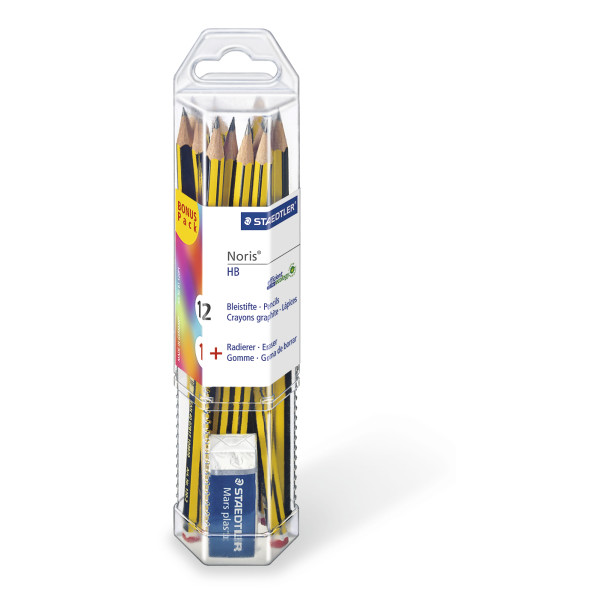 Staedtler Blyant Noris HB + viskelæder (12)
