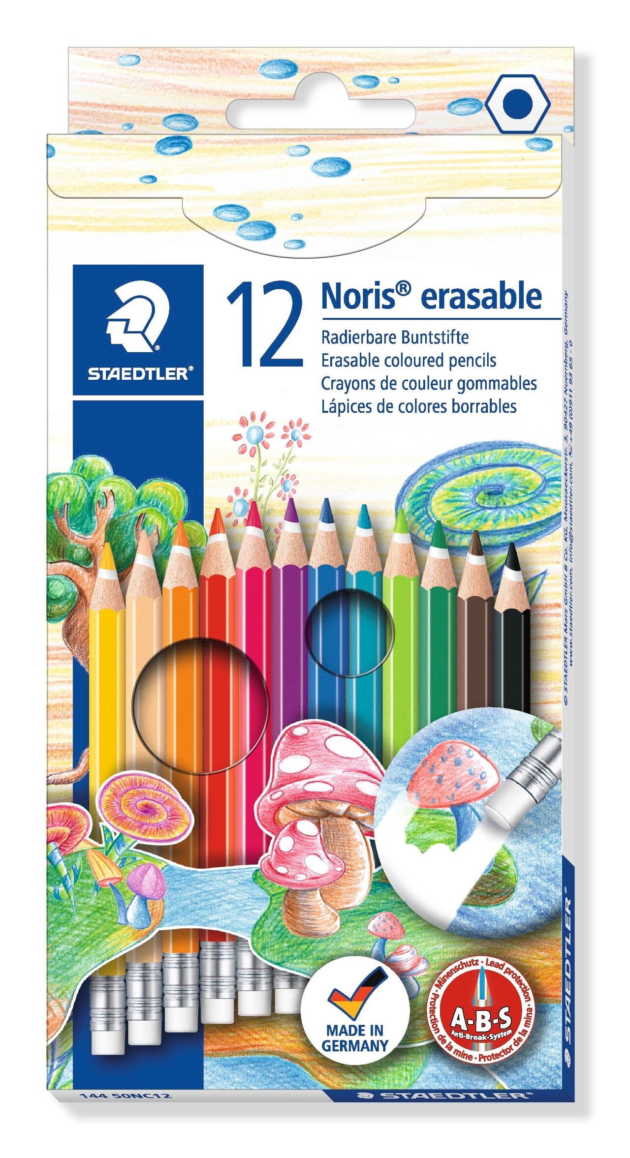 10 stk. Farveblyant Staedtler Noris m/topgummi ass - Køb minimum 10 stk.
