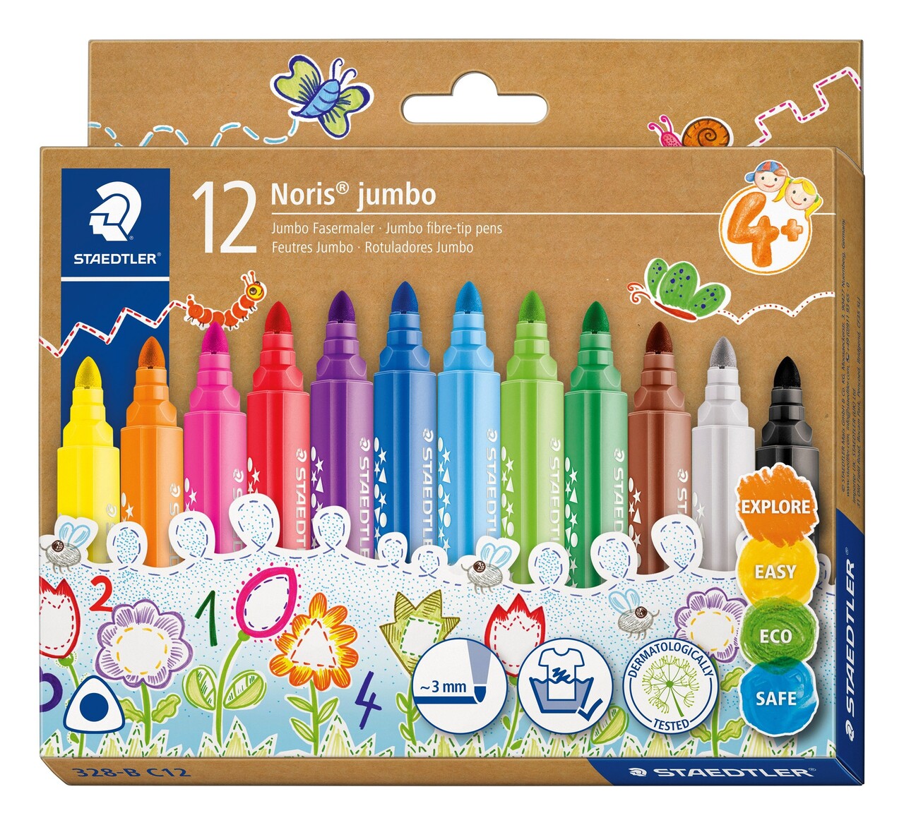 Staedtler Fiberpen Noris Jumbo tusser ass (12)
