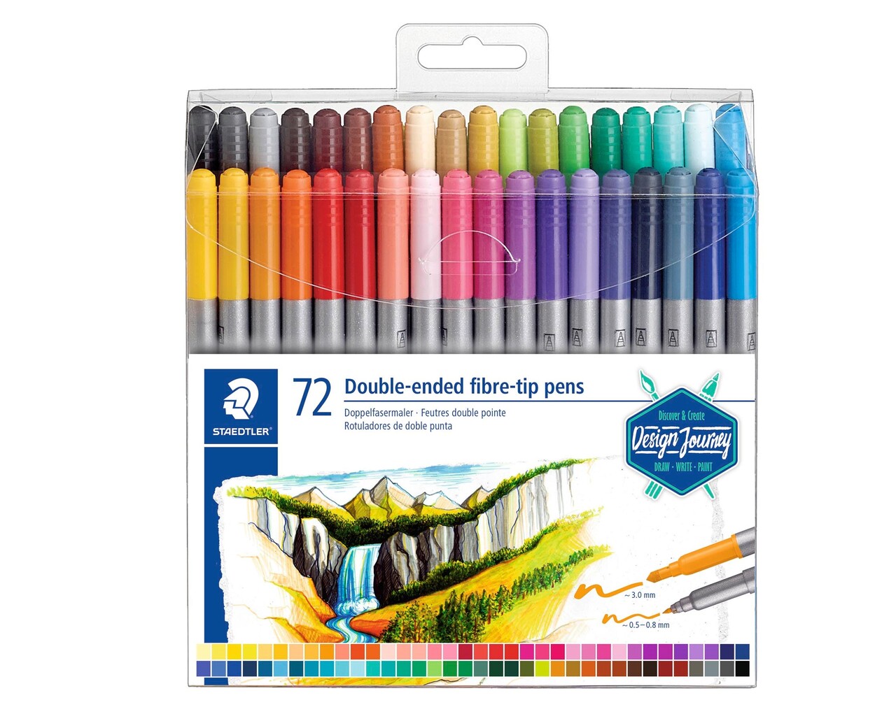 Tusser dobbelt Staedtler Fiberpen ass (72)