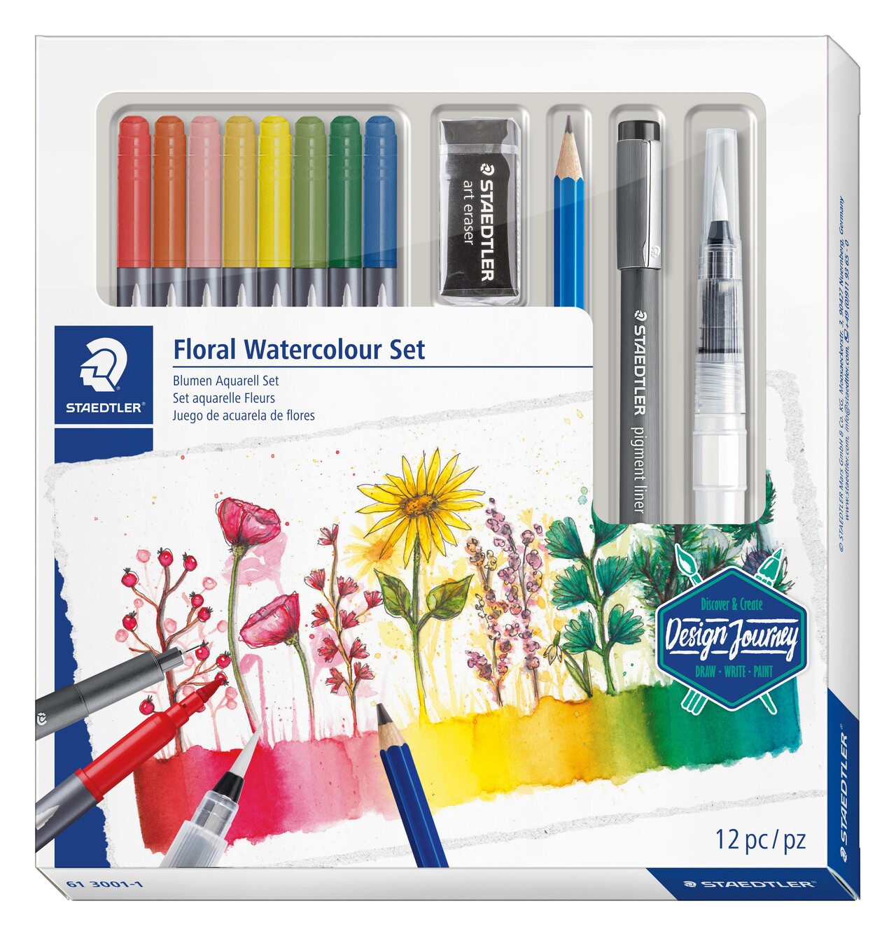 Vandfarvesæt t|akvarel Staedtler Floral ass (12)