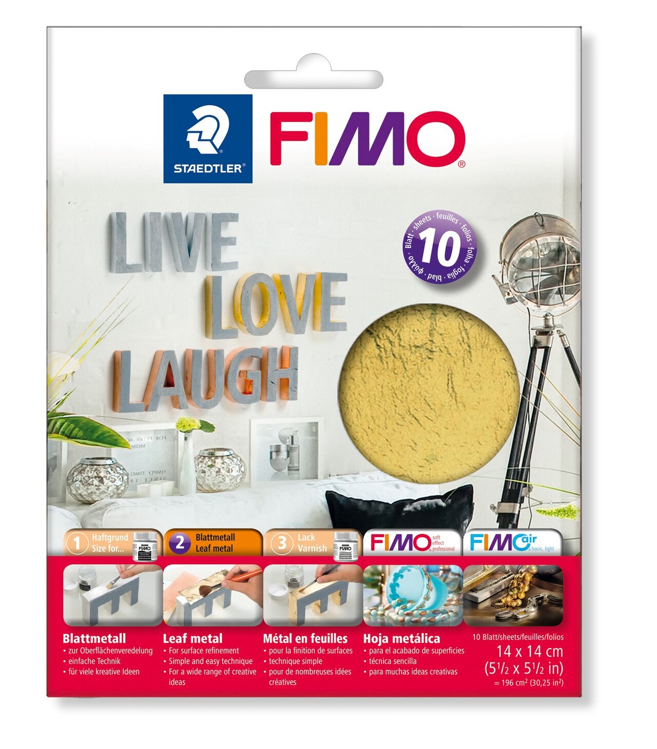 Bladguld - Fimo Leaf Metal - 14 x 14 cm - 10 ark