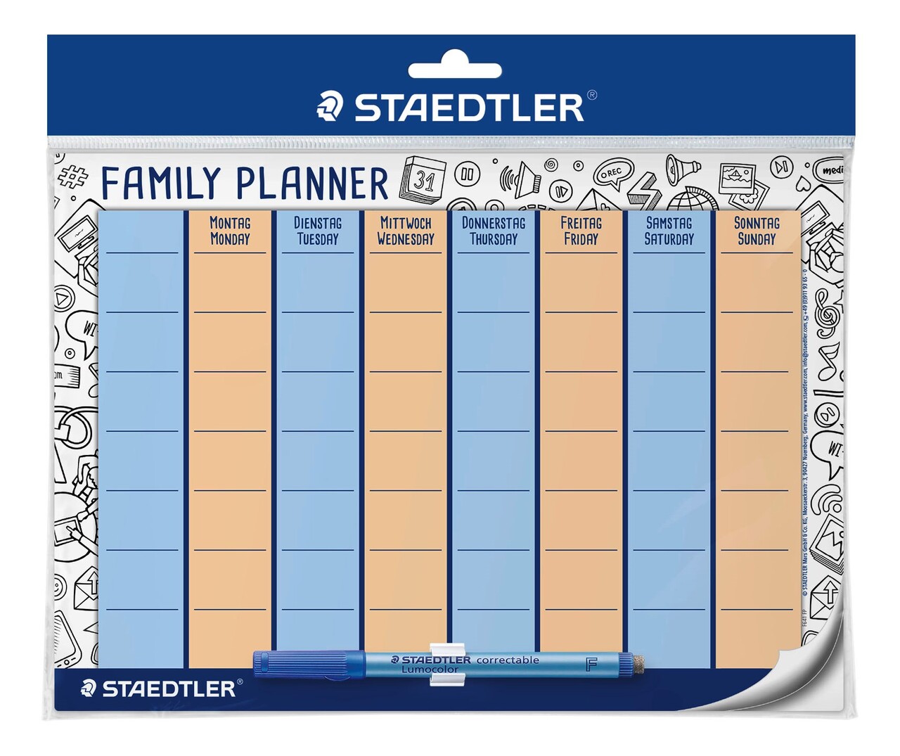 10 stk. Familiekalender 5 personer+ Staedtler Lumocolor - Køb minimum 10 stk.