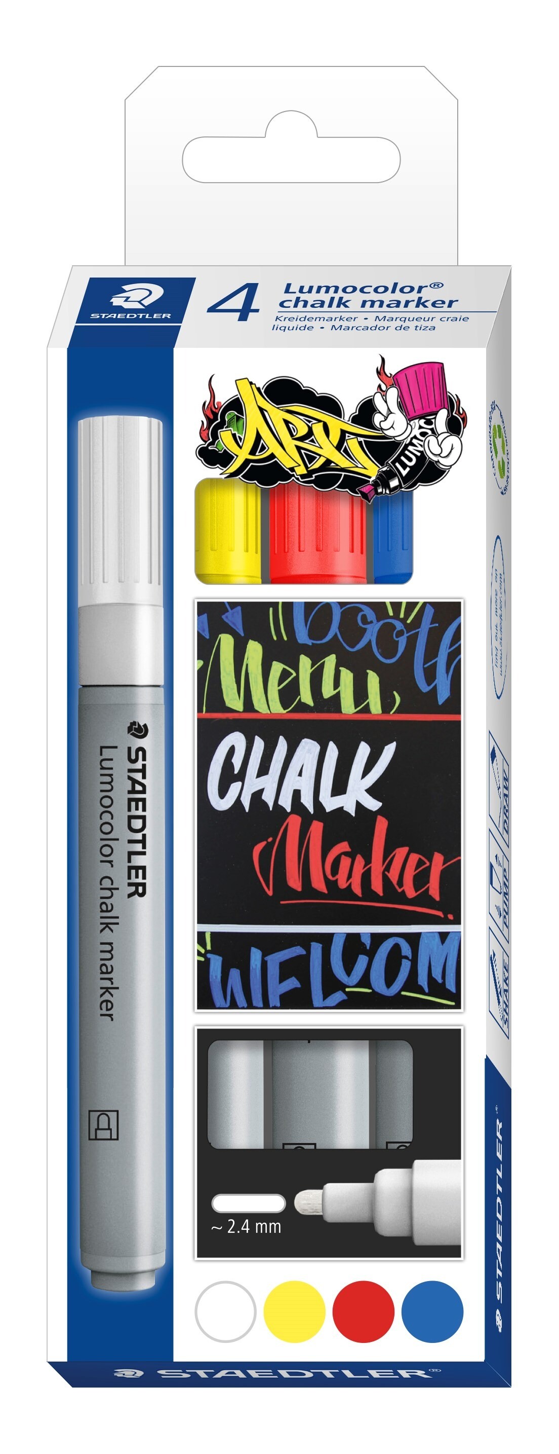 Chalk Marker, Staedtler Marker Lumocolor Chalk 2,4mm ass (4)