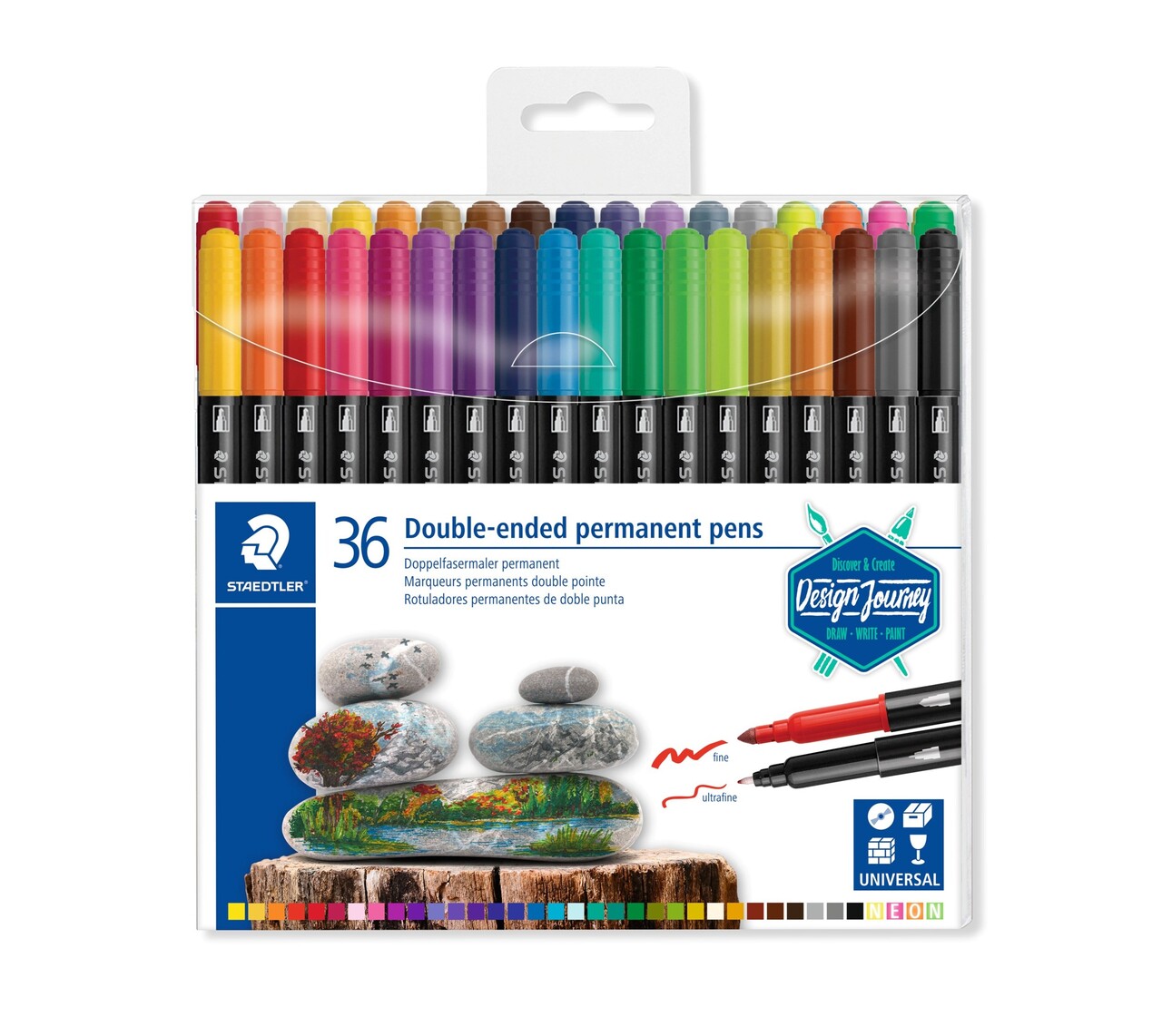 Tuscher, Staedtler, Marker Twin-Tip permanrny 3,0/0,5mm ass (36)