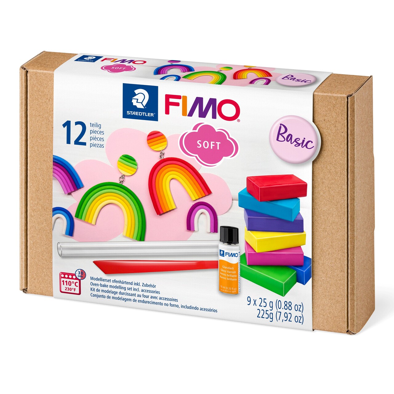 Modeller Fimo Staedtler Soft Basis sæt 9x25g m/værktøj (12)
