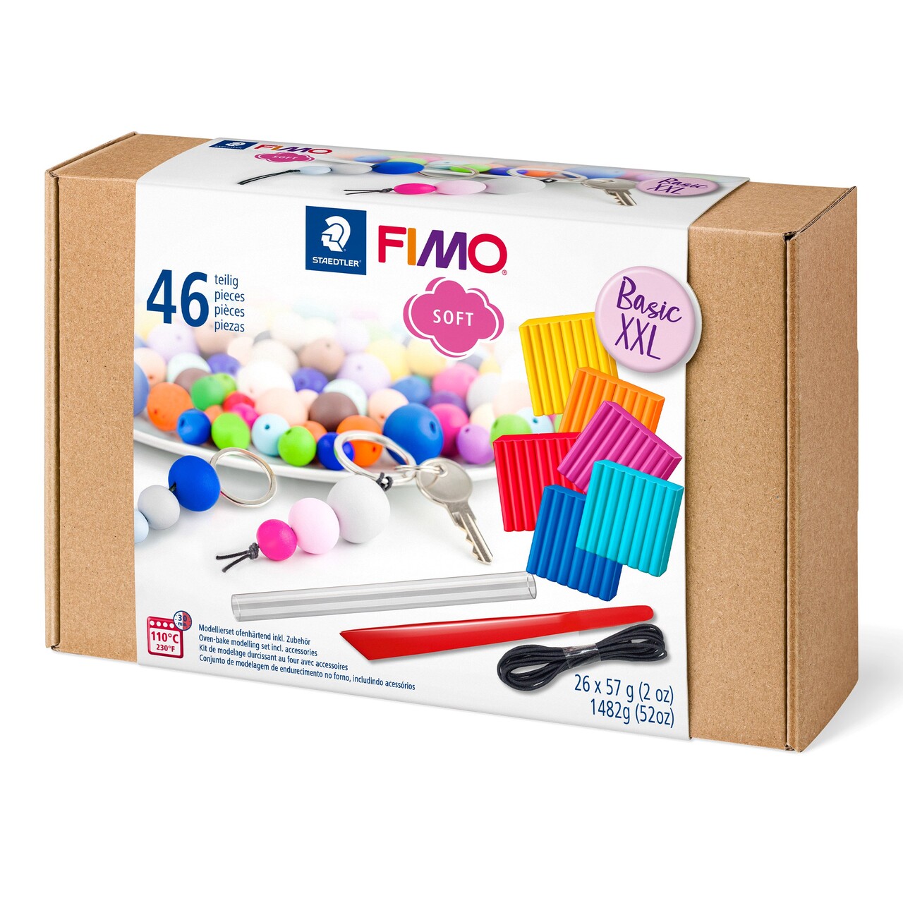 Modellervoks - Fimo Soft Basis XXL - Staedtler - 26 x 57 g med værktøj
