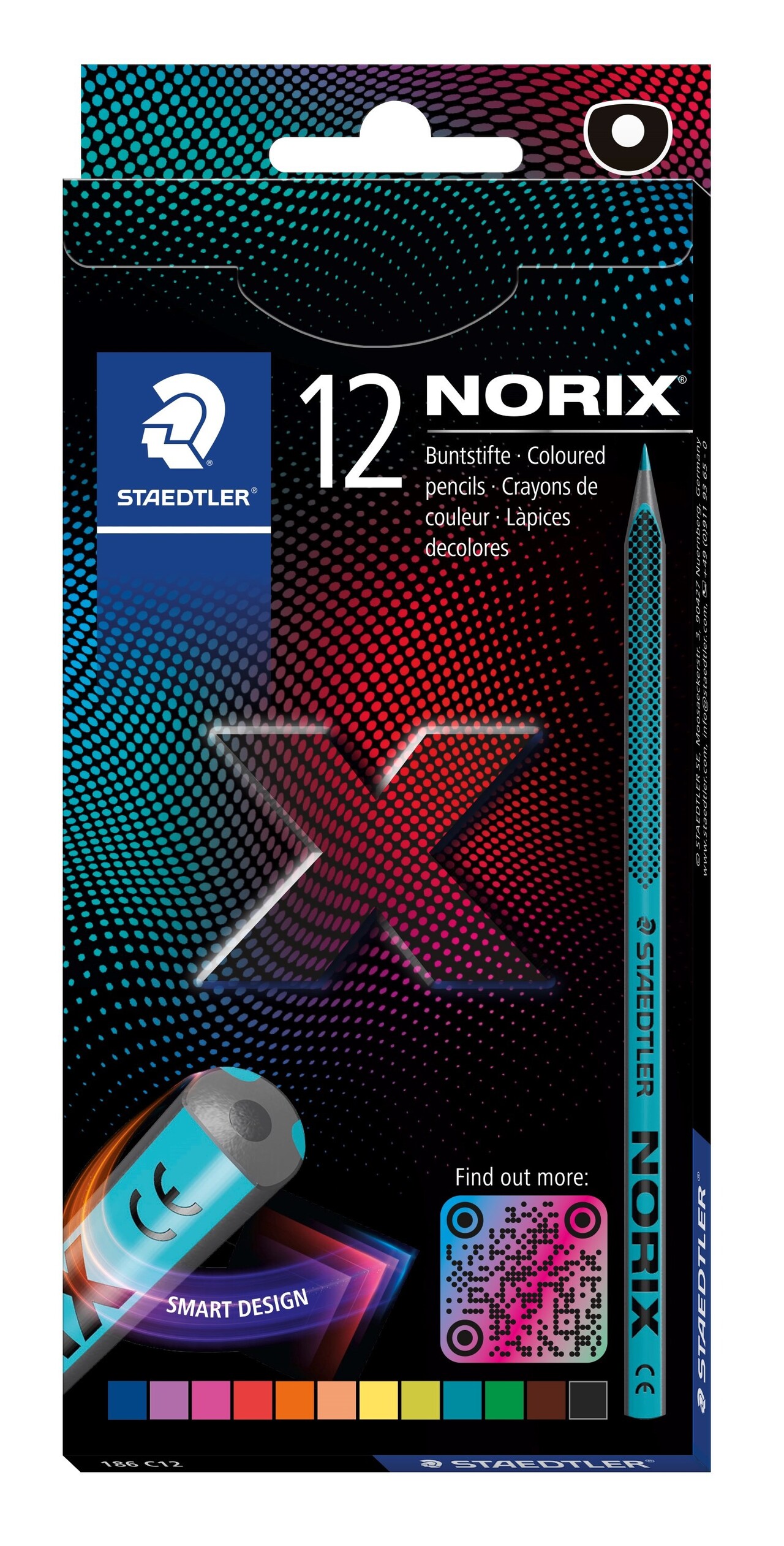 Staedtler, Farveblyanter, Norix, D-formet, Assorterede farver - 12 stk