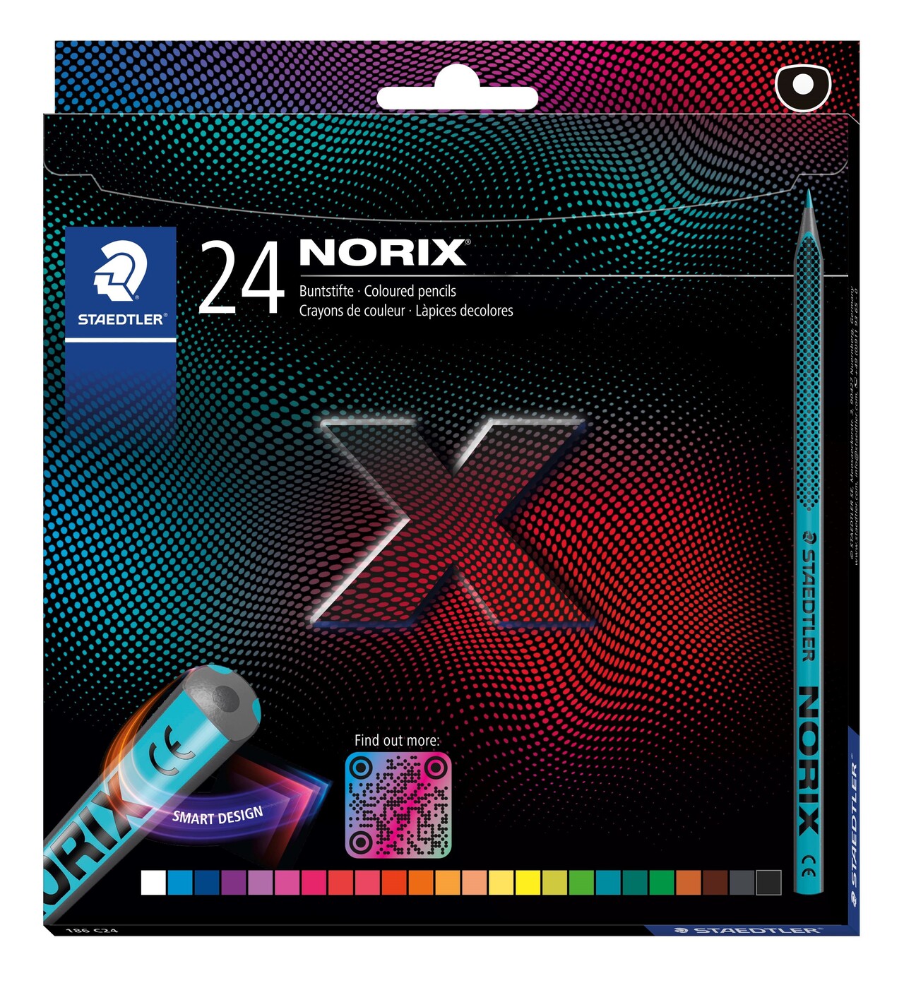 Staedtler, Farveblyanter, Norix, D-formet, Assorterede farver - 24 stk