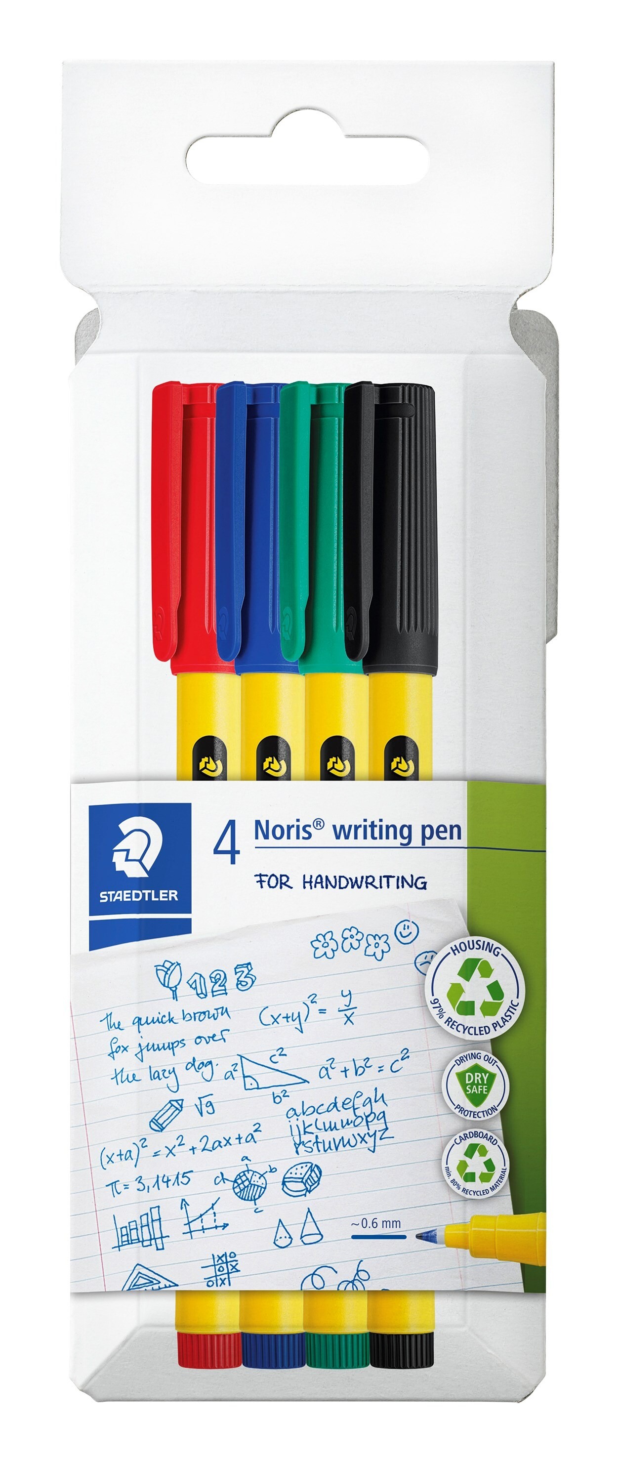 Staedtler, Fineliner, Noris, 0,6mm, Assorterede farver - 4 stk.