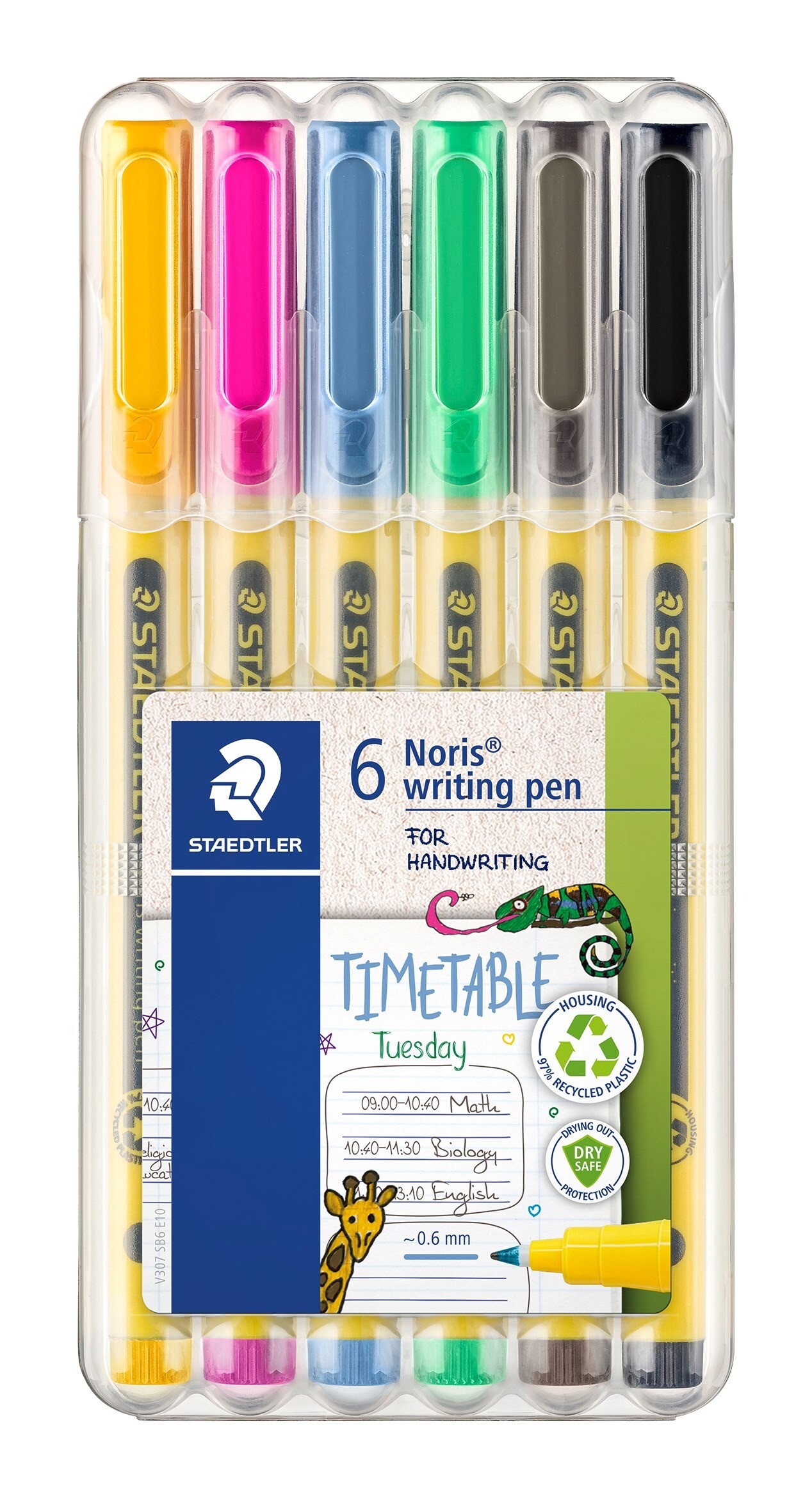 Staedtler, Fineliner Noris, 0,6mm, Assorterede farver - 6 stk