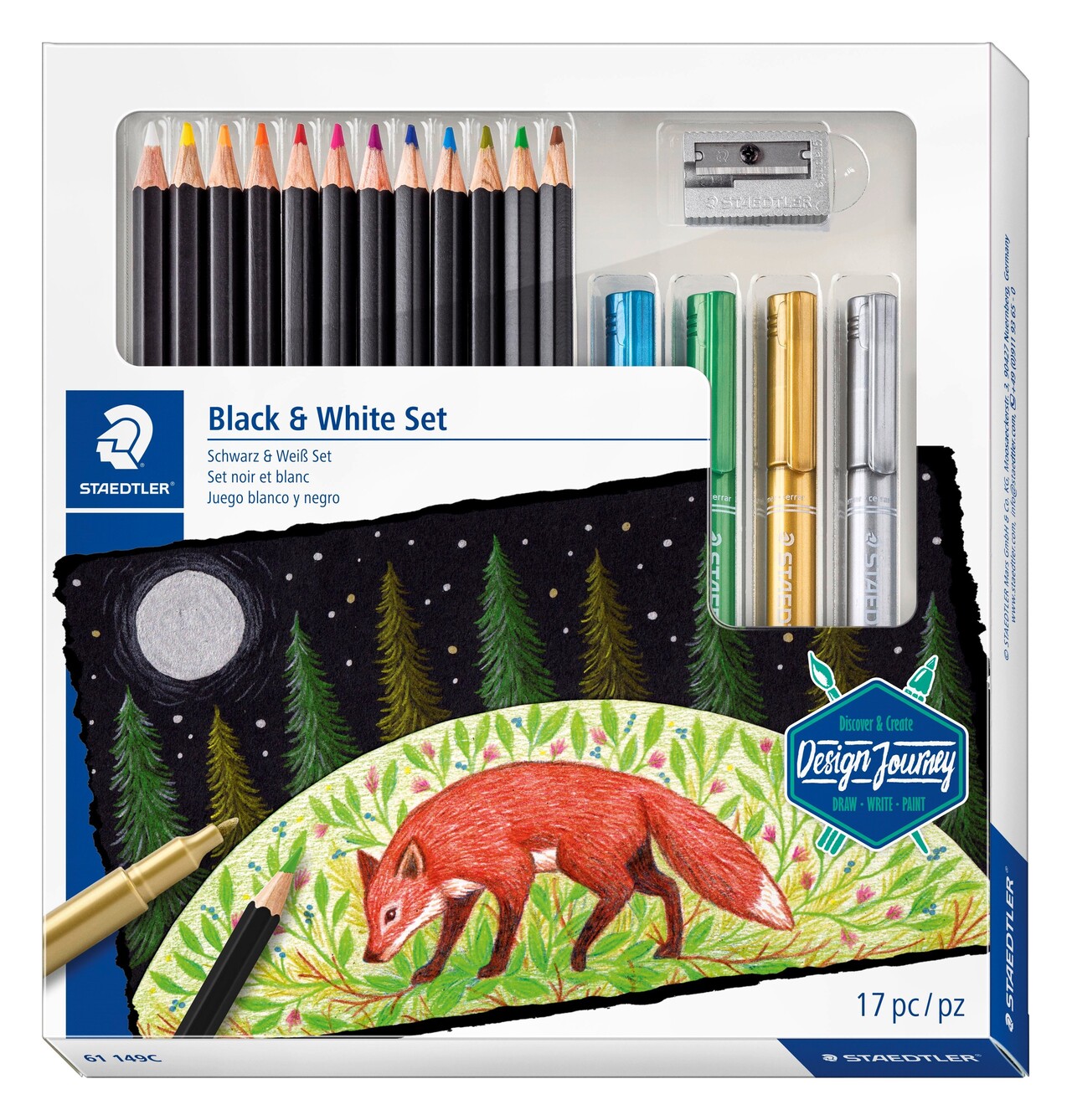 Staedtler Tegnesæt Sort & Hvid mixed ass (17)