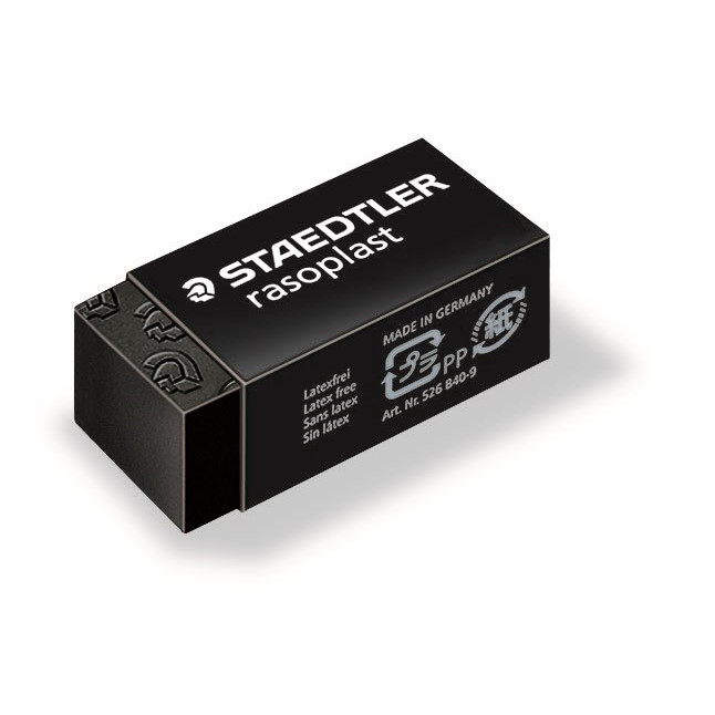40 stk. Viskelæder Staedtler Rasoplast 33x16x13mm sort - Køb minimum 40 stk.