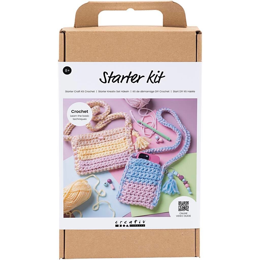 Kreakasse DIY Kit Hækle Tasker ass. farver