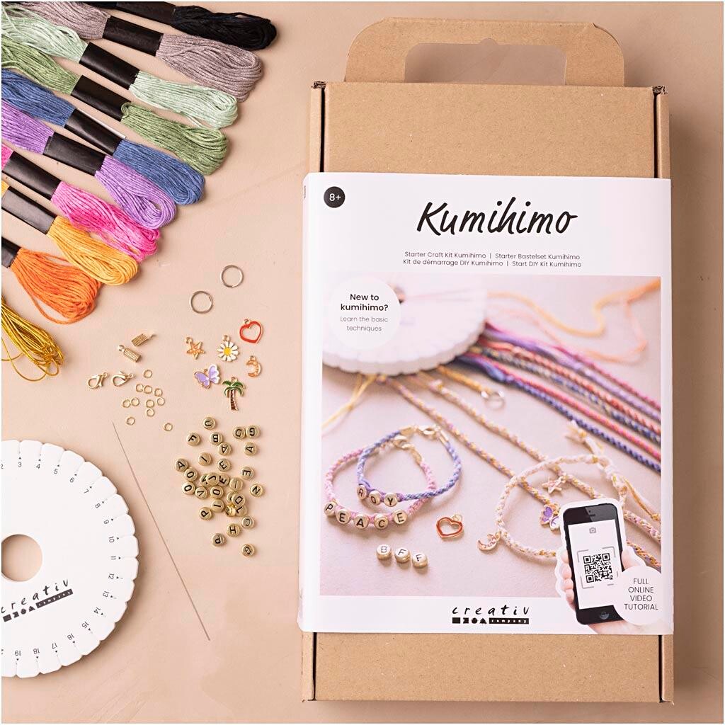 Kreakasse DIY Kit Kumihimo Venskabsarmbånd - 1 pakke