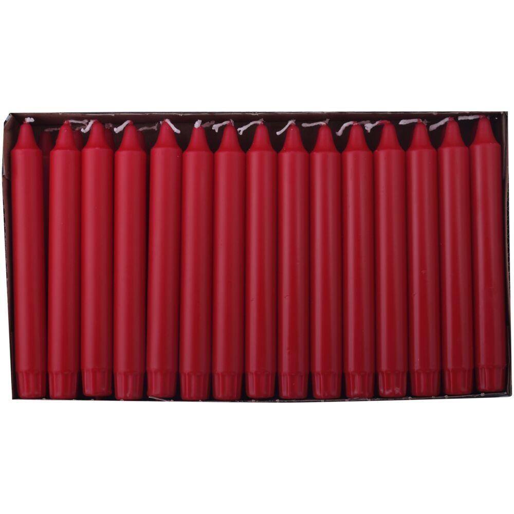 Stearinlys - Kronelys 20cm Ø2,3cm rød 8 timer 100% stearin - 150 stk