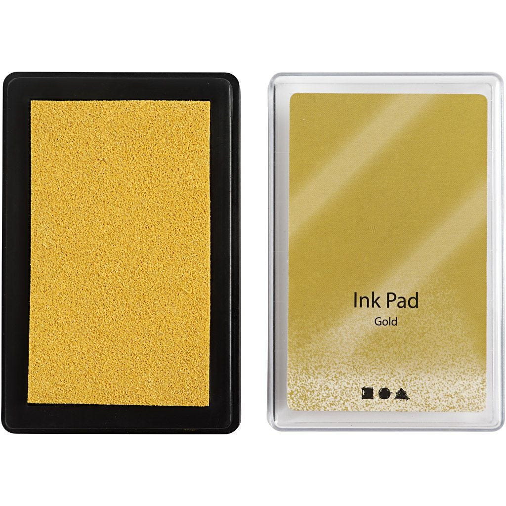Stempelpude - Guld - 9x6 cm - Højde 2 cm - 1 stk
