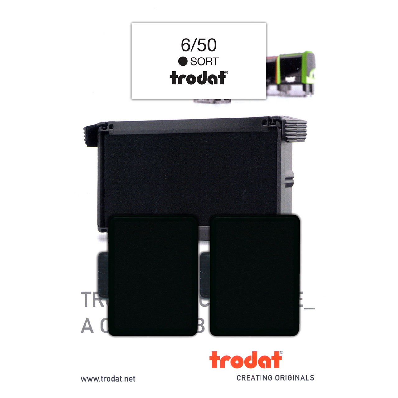 Stempelpude sort 2 pack Trodat - til 5430, 5200, 4430, 4030 med flere 6/50