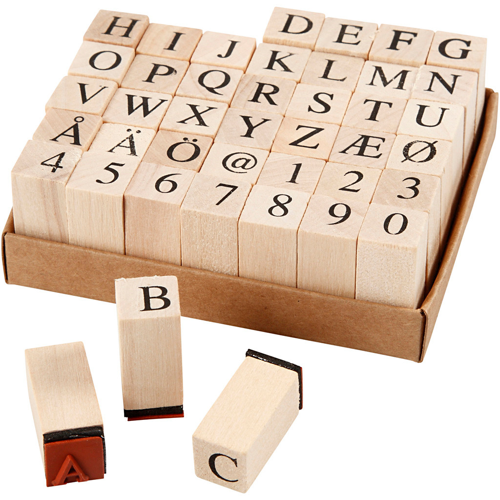 Stempelsæt – 8 mm – 13×13 mm – 42 stk assorteret