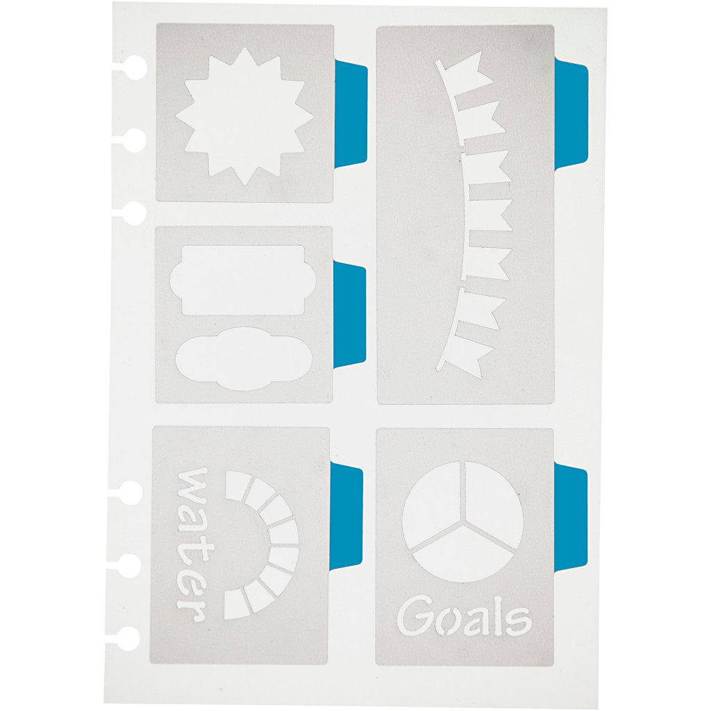 Stencil - Plast 12,5x17,5cm 5 motiver