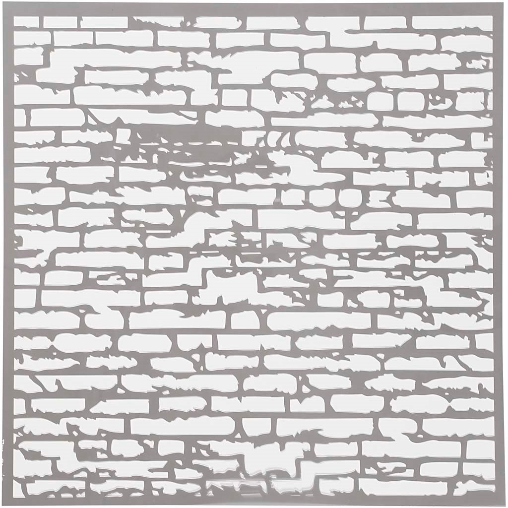 Stencil størrelse 30,5 x 30,5 cm tykkelse 0,31 mm | mursten