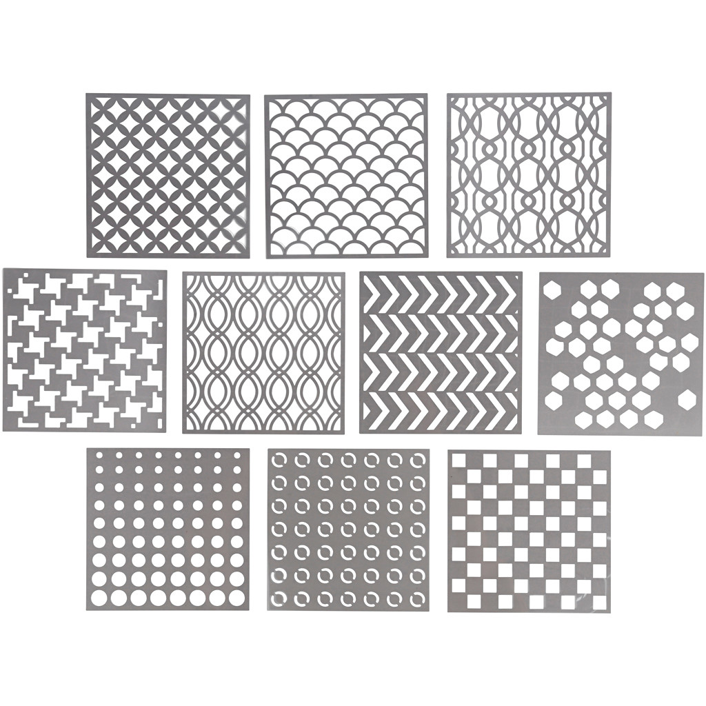 Stencils - 15x15 cm 0,31 mm - 10 ark
