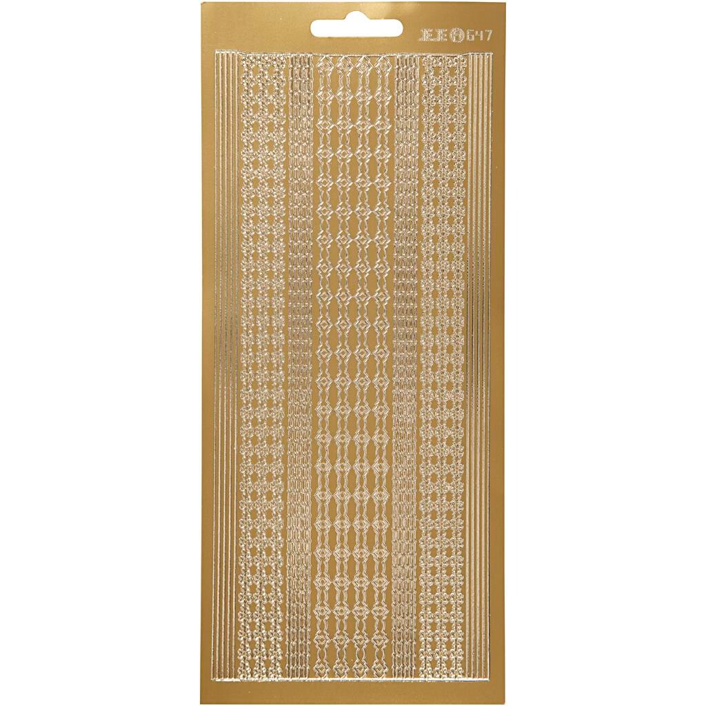 Stickers - Guld border 10x23 cm - 1 ark