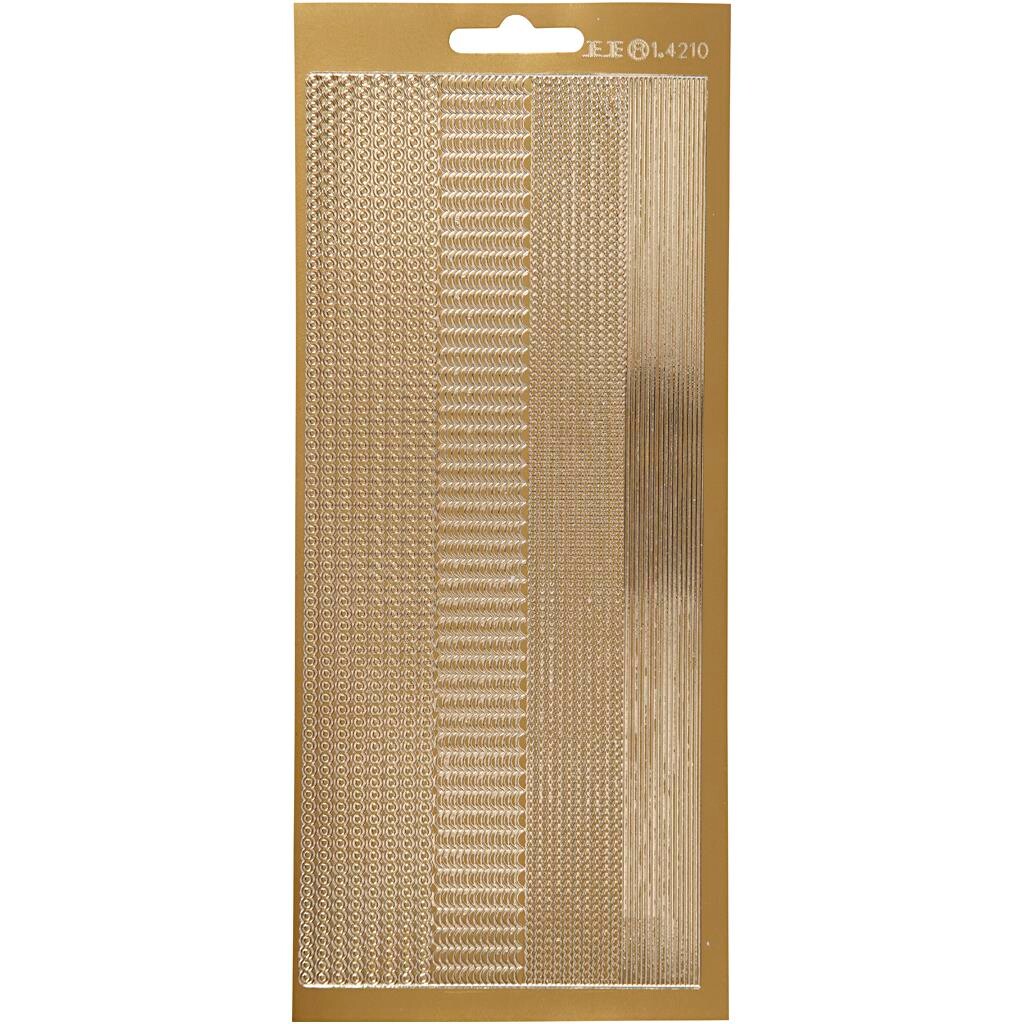 Selvklæbende folie - Guld border 10x23 cm - 1 ark