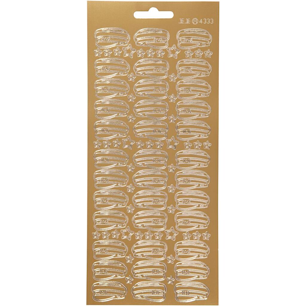 Stickers - Studenterhat - Guld - 10x23cm