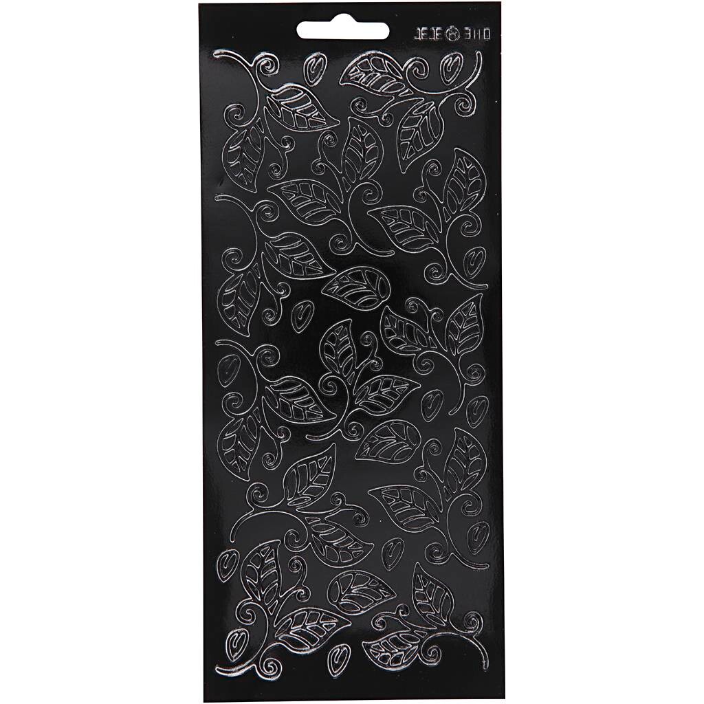 Stickers, ark 10x23 cm, sort, blade, 1ark
