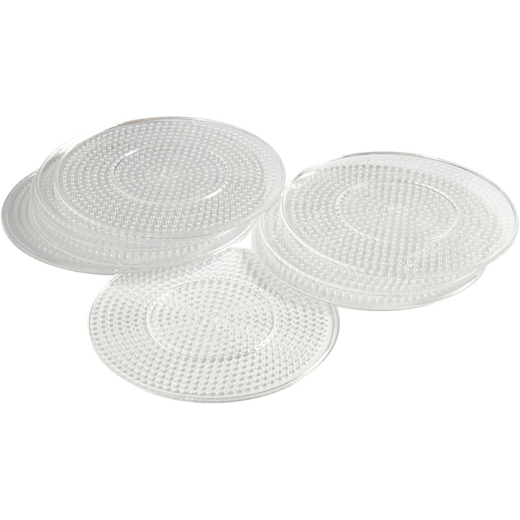 Perleplader - Runde Ø15cm - Transparent - 10 stk