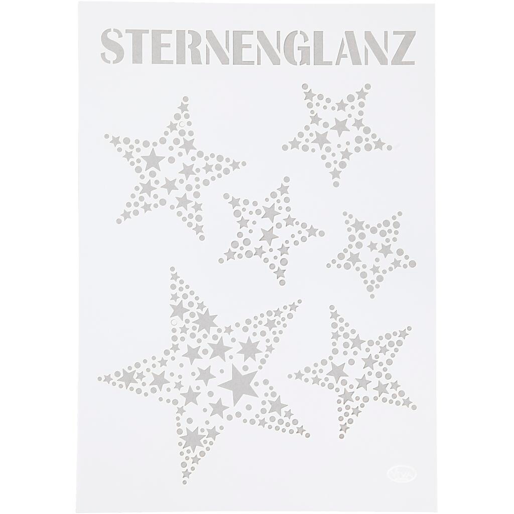 Stjerne stencilskabelon A4 | stjerneglans