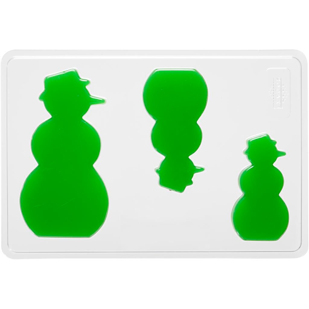 Støbeform snemand str. 6 + 8 + 10 cm 1 stk - udvendige mål 14,9 x 22 cm