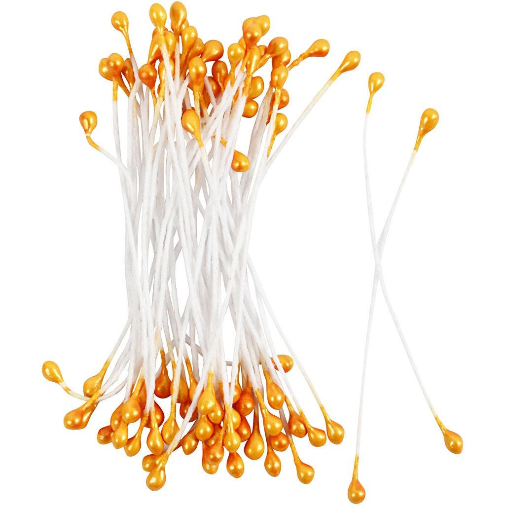 Støvdragere orange metallic 6 cm Ø2 mm
