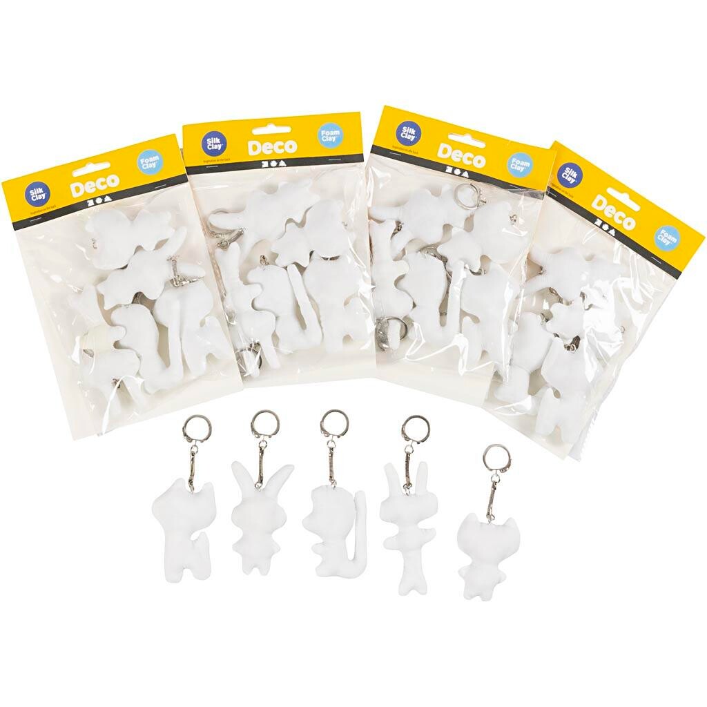 Stoffigurer med nøglering - 25 stk