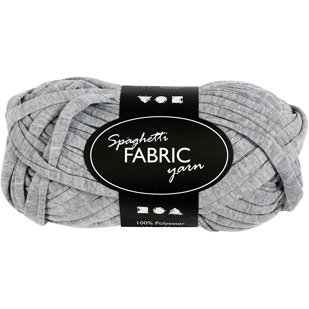 Spaghetti garn, L: 35 m, grå, 100g