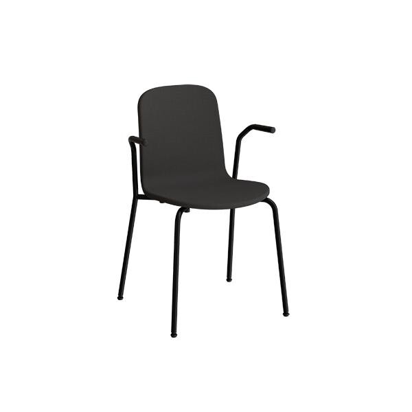 Stol Add 5901 med armlæn Hel betrukket i sort tekstil, sort stel