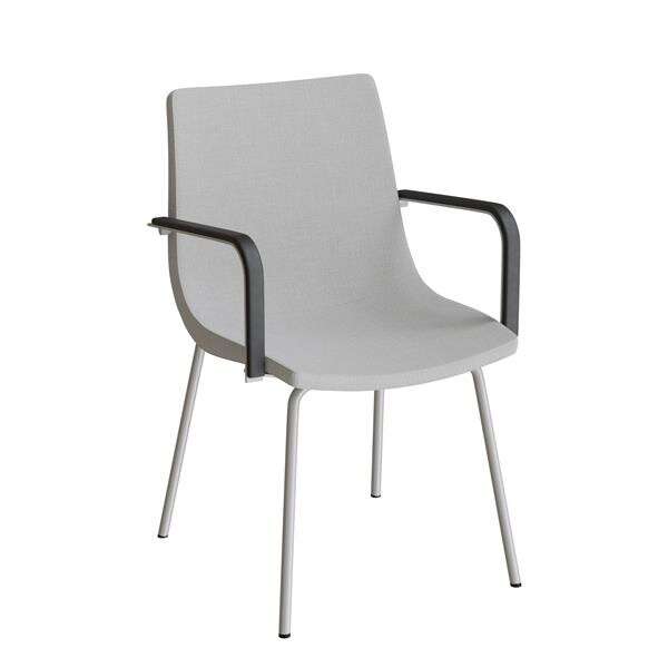 Stol Colt 10012 Med armlæn, alugrå tekstil, alugrå stel