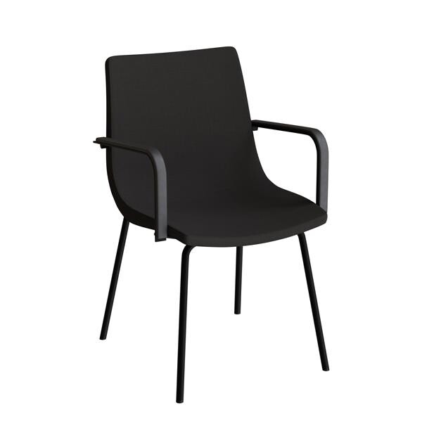 Stol Colt 10012 Med armlæn, sort tekstil, sort stel