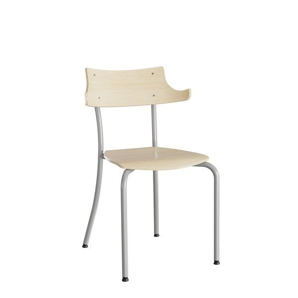 Stol Strong 111 HATT, birk laminat og alugråt stel