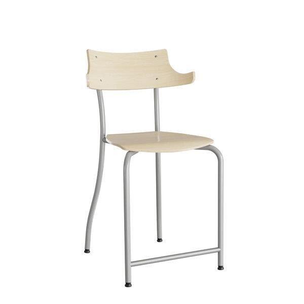 Stol Strong 112 HATT, birk laminat og alugråt stel, H855 mm