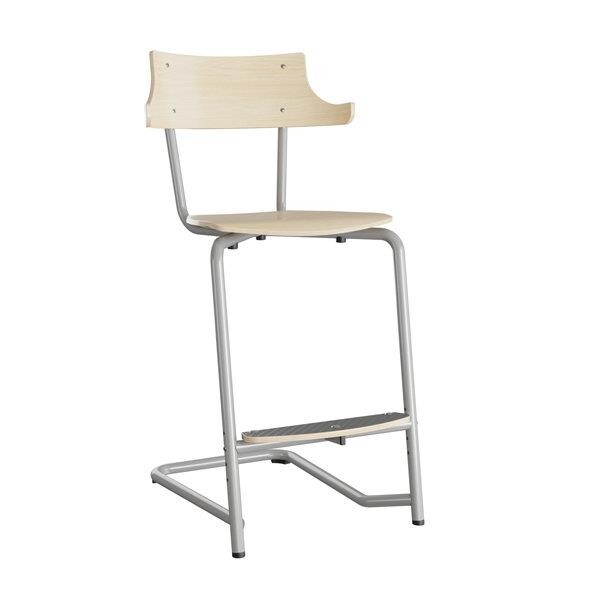 Stol Strong 116 HATT, birk laminat og alugråt stel