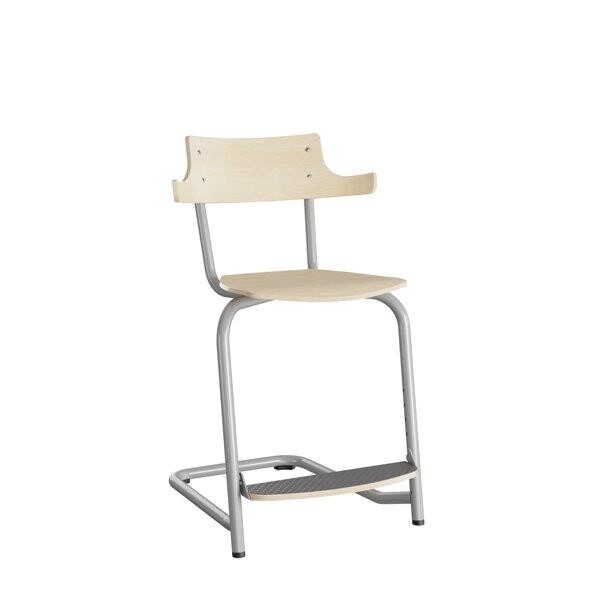 Stol Strong 270 HATT, birk laminat og alugråt stel