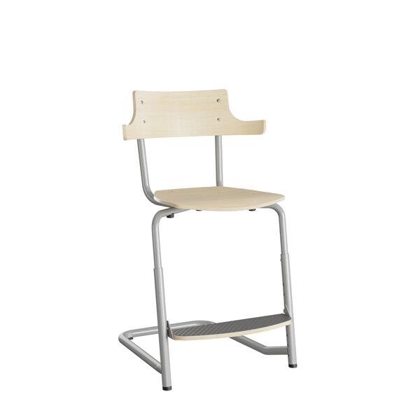 Stol Strong 274 HATT, birk laminat og alugråt stel