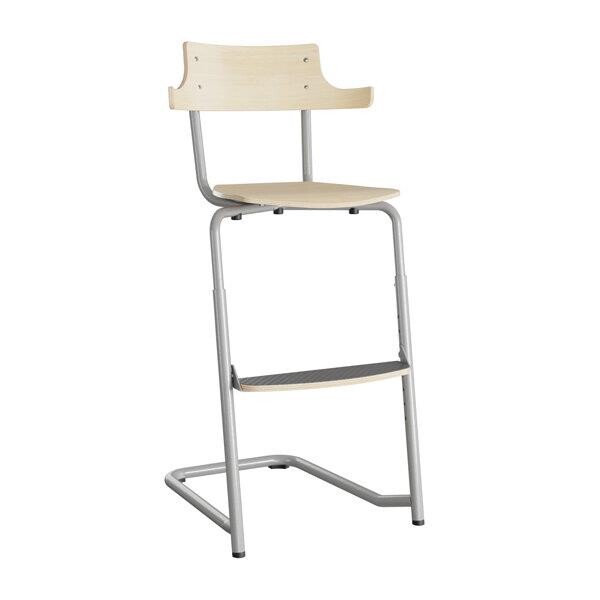 Stol Strong 276 HATT, birk laminat og alugråt stel