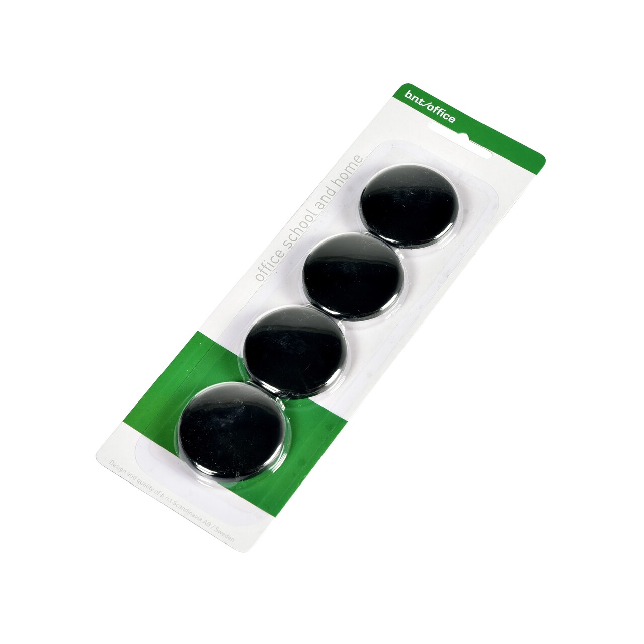 Store Magneter - BNT sort rund Ø 4 cm - 4 stk.