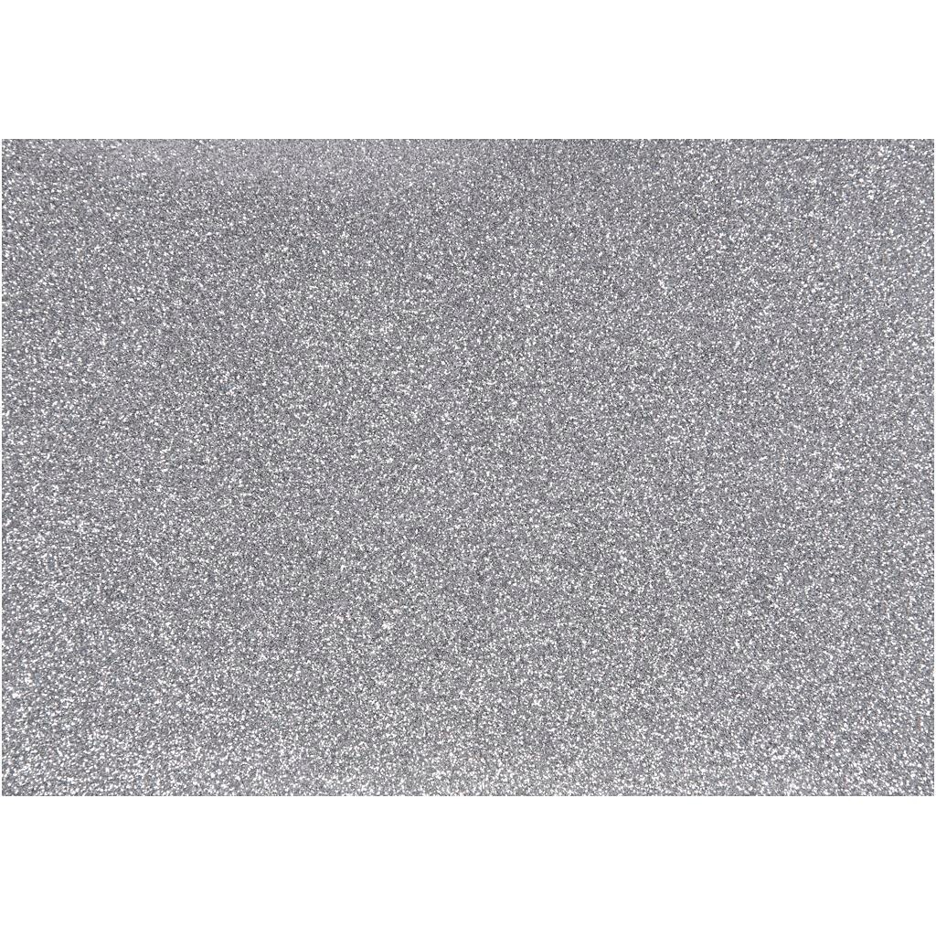 Strygestof, A5 14,8x21 cm, sølv, glitter, 1ark