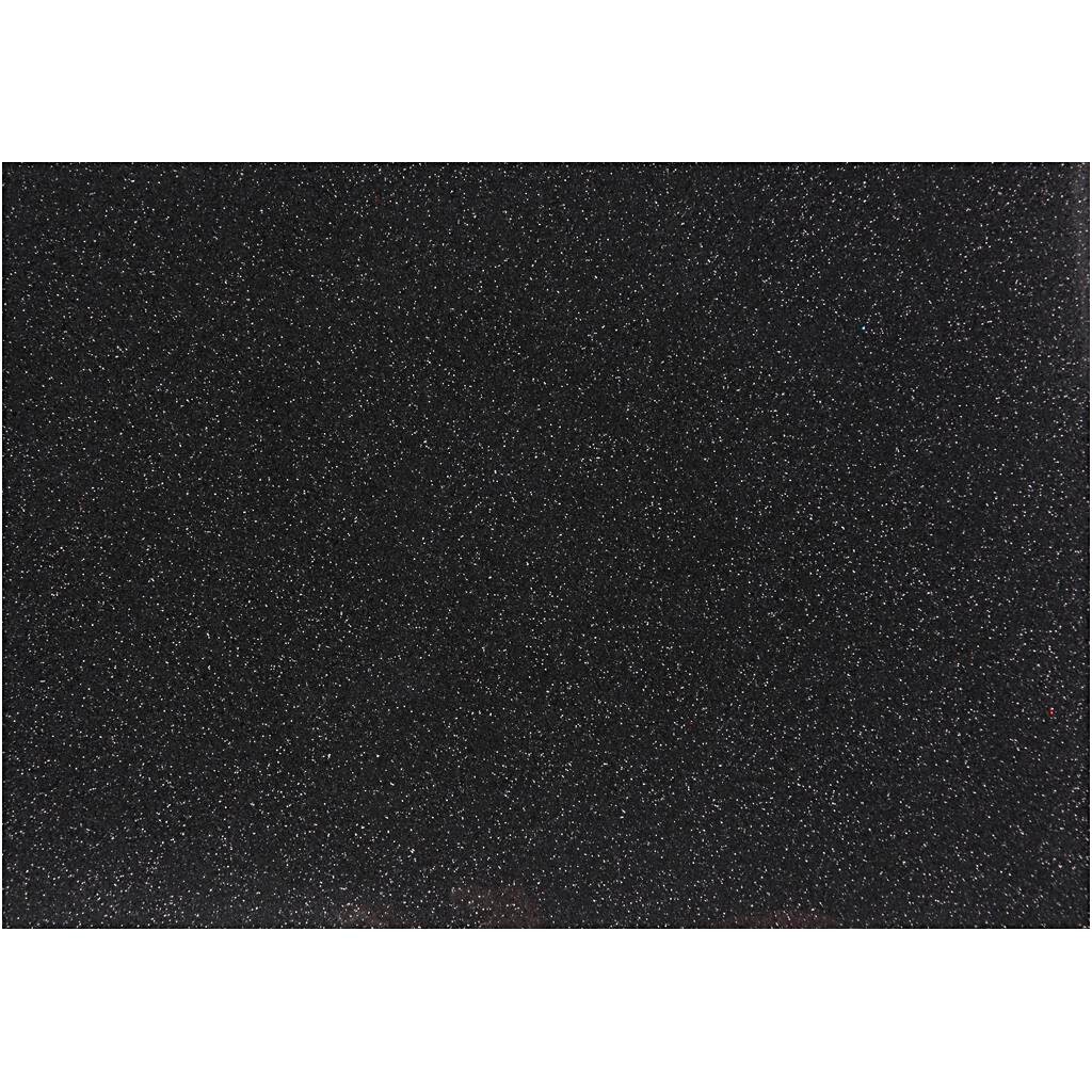 Strygestof, A5 14,8x21 cm, sort, glitter, 1ark