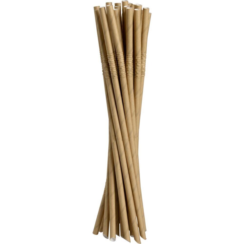 Papirsugerør - Abena Gastro - 24 cm - Ø6 mm - Brun - 5000 stk